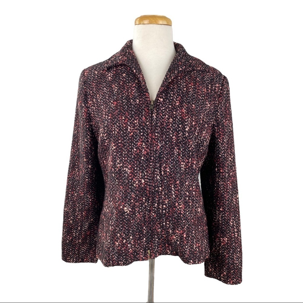 Emma James Tweed Pink & Black Zip Up Jacket